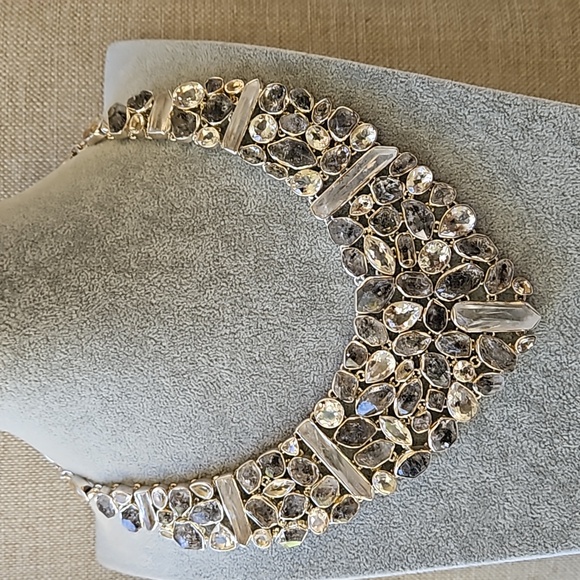 Artistry of India Jewelry - Artistry Of India Rutilated Black Quartz, White Quartz & White Crystal Necklace
